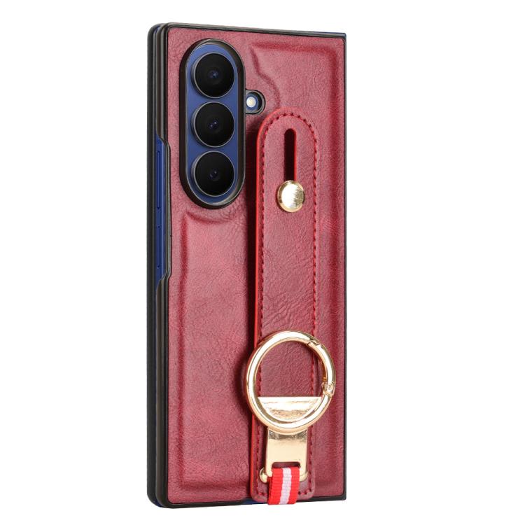 For Samsung Galaxy Z Fold7 5G Wristband Leather Back Phone Case