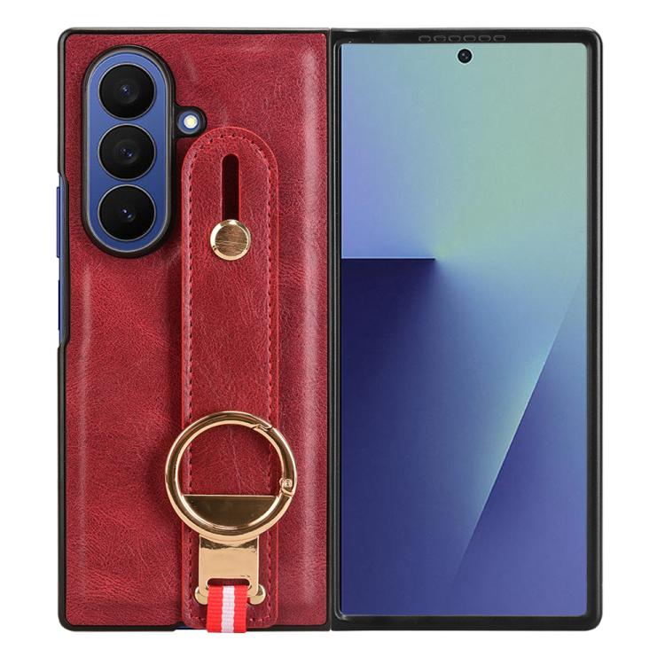 For Samsung Galaxy Z Fold7 5G Wristband Leather Back Phone Case
