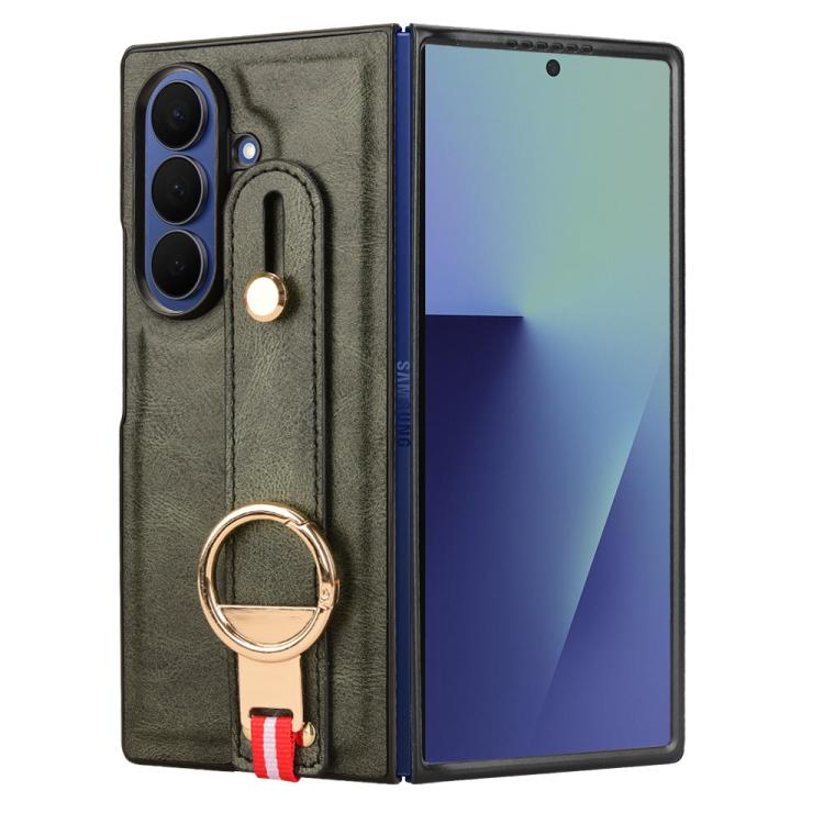 For Samsung Galaxy Z Fold7 5G Wristband Leather Back Phone Case