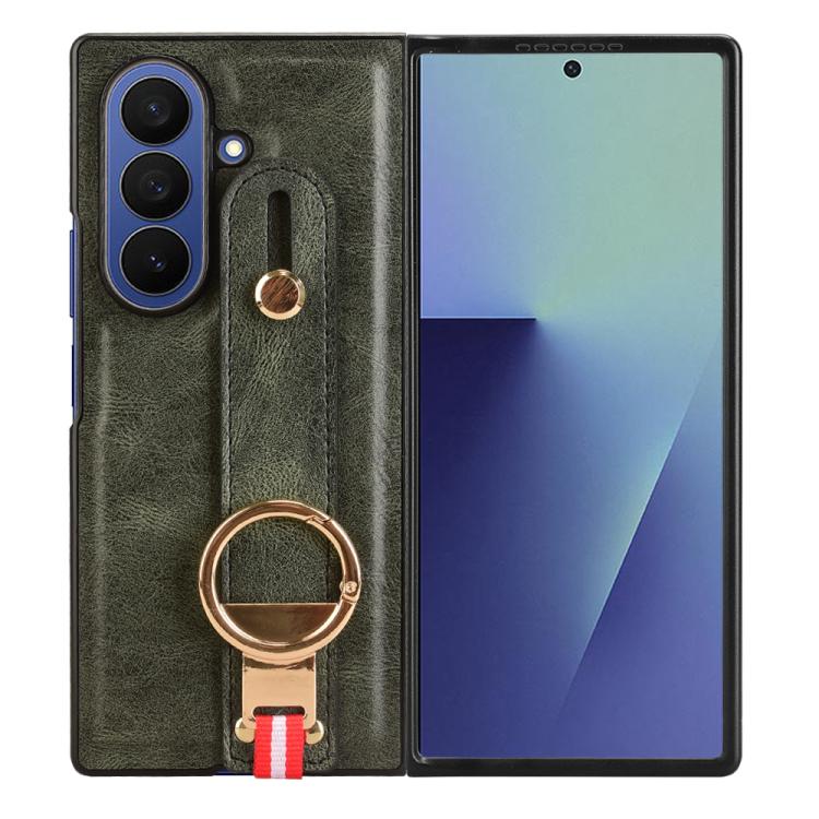 For Samsung Galaxy Z Fold7 5G Wristband Leather Back Phone Case