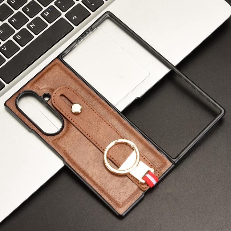 For Samsung Galaxy Z Fold7 5G Wristband Leather Back Phone Case