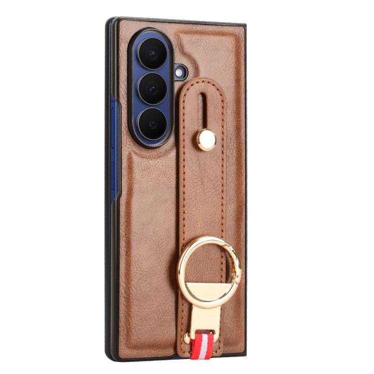 For Samsung Galaxy Z Fold7 5G Wristband Leather Back Phone Case