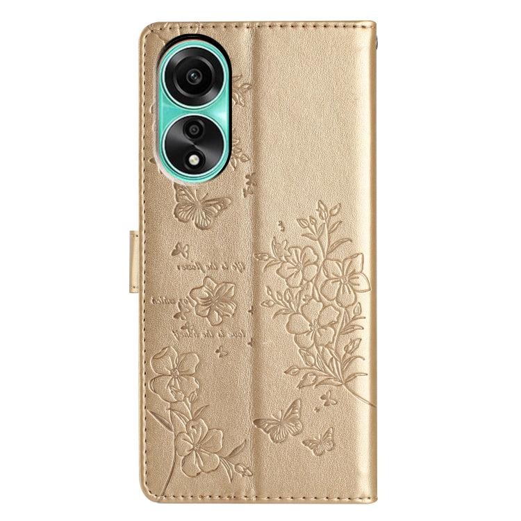 For OPPO A38 4G / A18 Butterflies and Flowers Leather Phone Case
