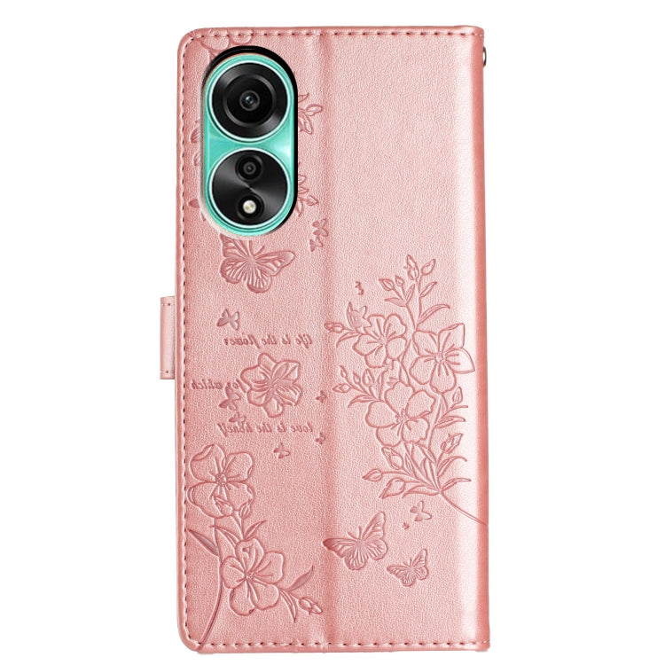 For OPPO A38 4G / A18 Butterflies and Flowers Leather Phone Case