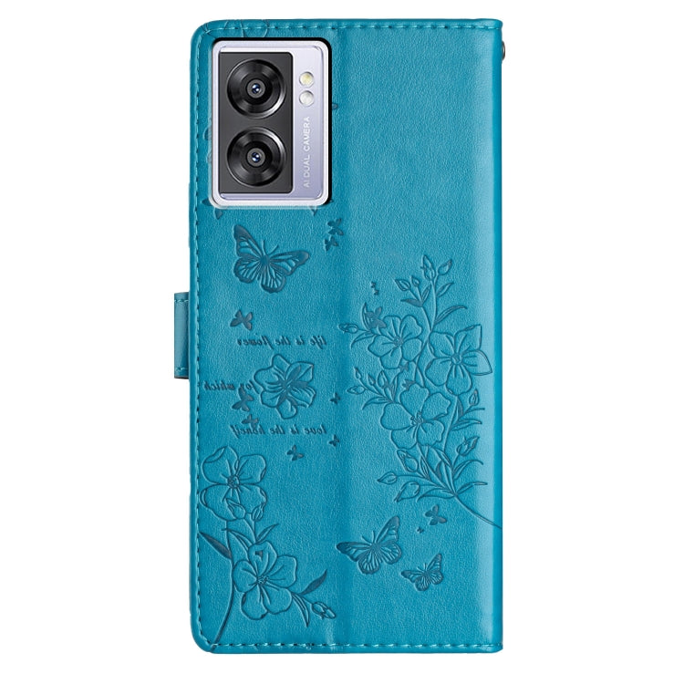 For OPPO A57 4G / 5G / A77 5G Butterflies and Flowers Leather Phone Case