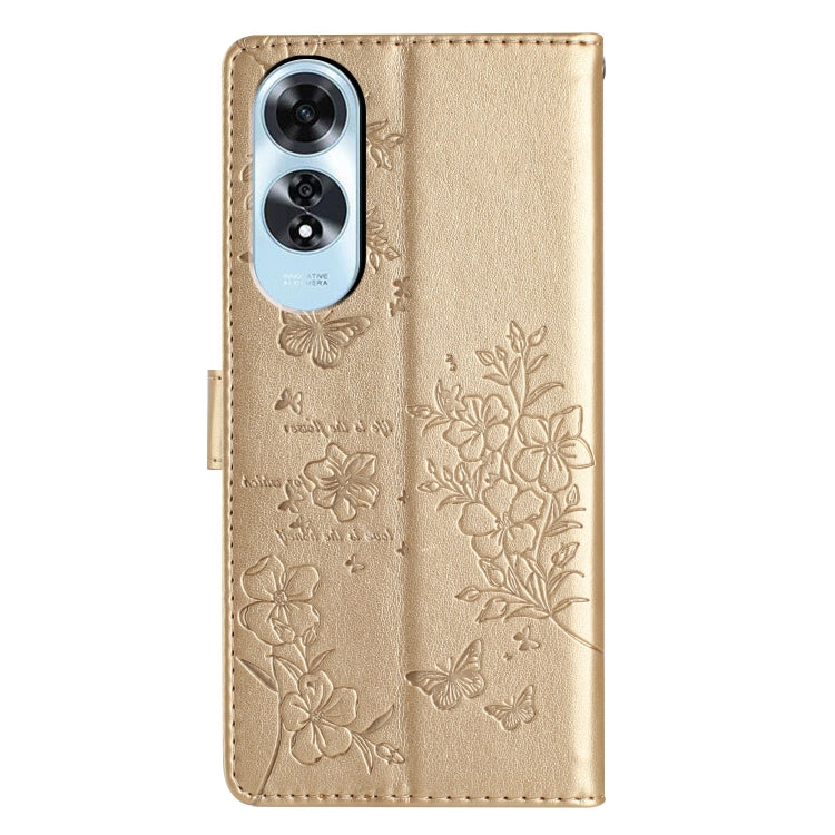 For OPPO A60 Butterflies and Flowers Leather Phone Case