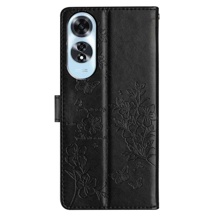 For OPPO A60 Butterflies and Flowers Leather Phone Case