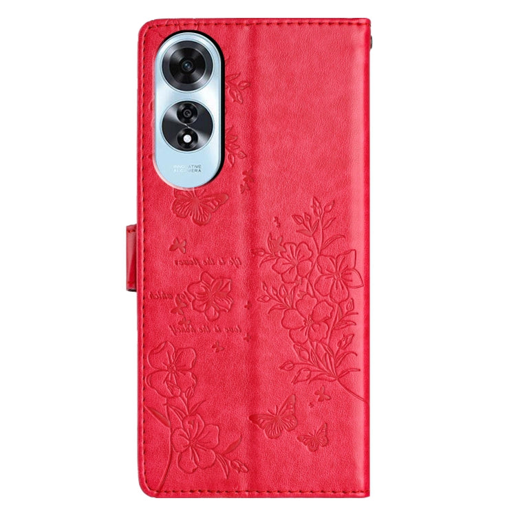 For OPPO A60 Butterflies and Flowers Leather Phone Case