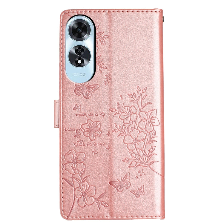 For OPPO A60 Butterflies and Flowers Leather Phone Case
