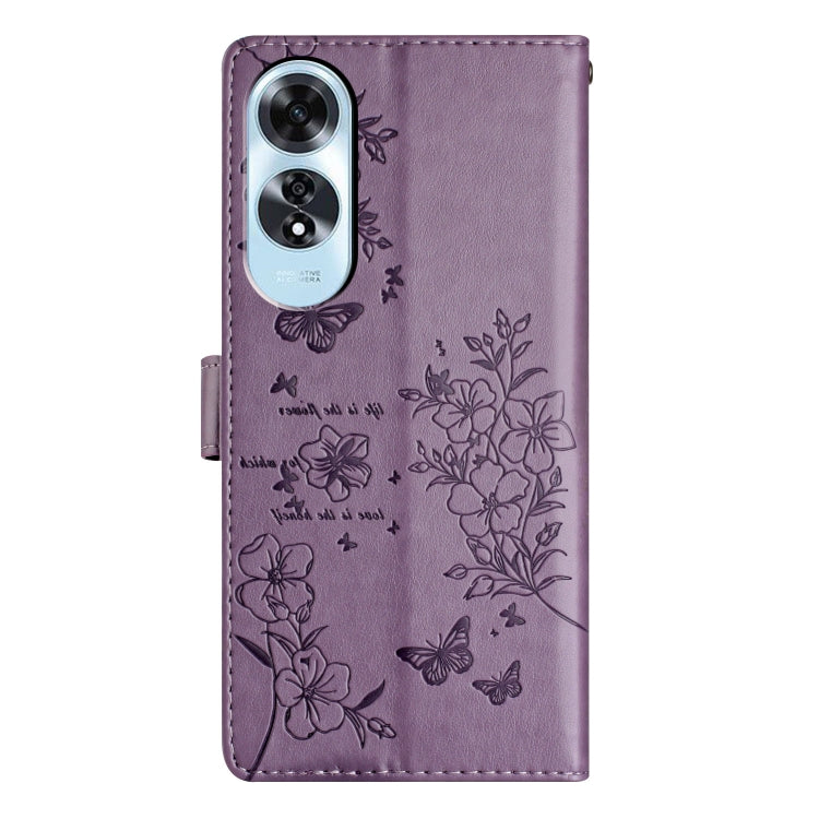 For OPPO A60 Butterflies and Flowers Leather Phone Case