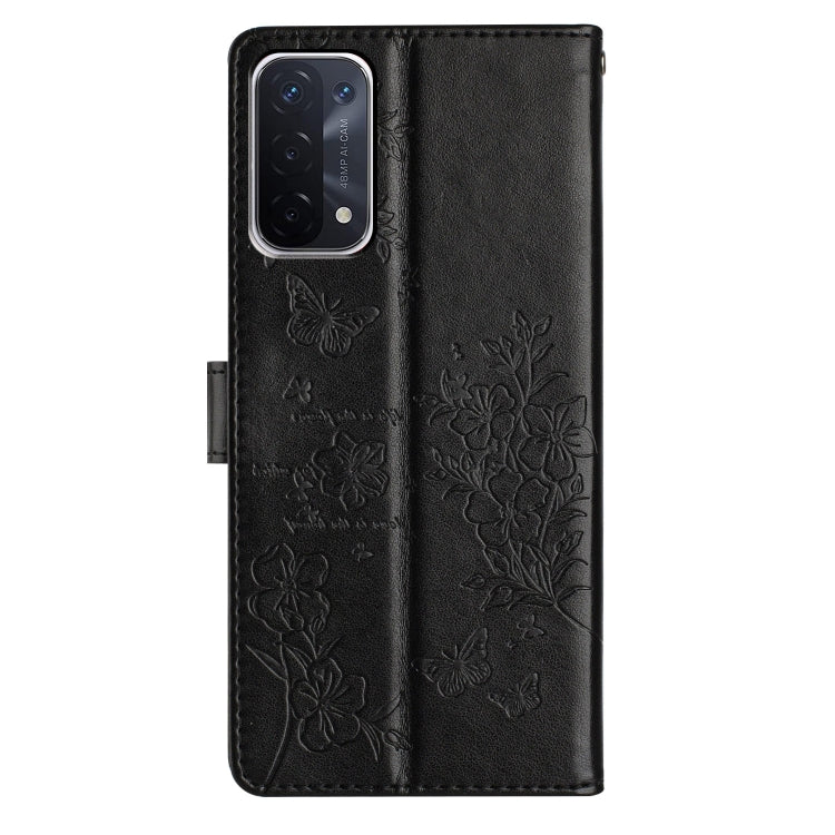 For OPPO A93 5G Butterflies and Flowers Leather Phone Case