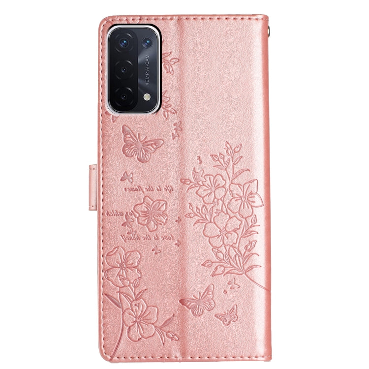 For OPPO A93 5G Butterflies and Flowers Leather Phone Case