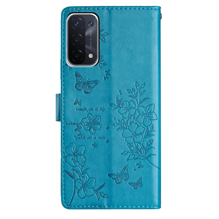 For OPPO A93 5G Butterflies and Flowers Leather Phone Case