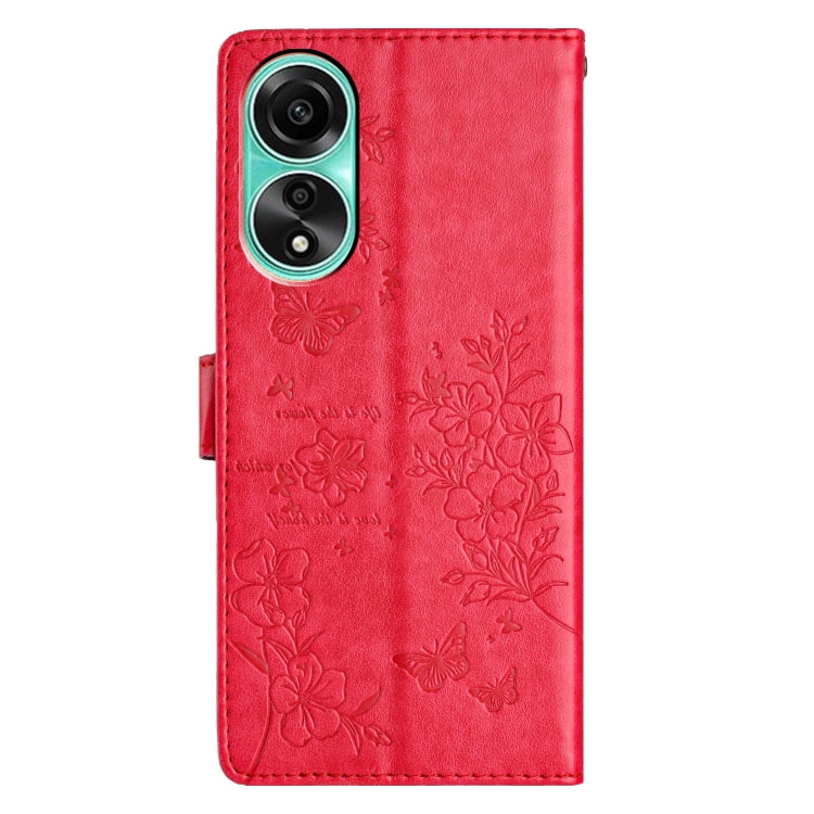 For OPPO A78 4G Butterflies and Flowers Leather Phone Case