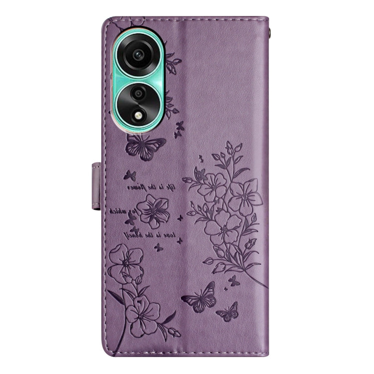 For OPPO A78 4G Butterflies and Flowers Leather Phone Case