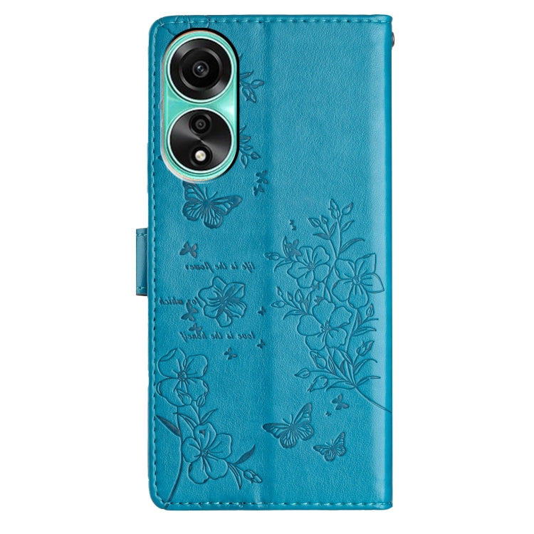 For OPPO A78 4G Butterflies and Flowers Leather Phone Case