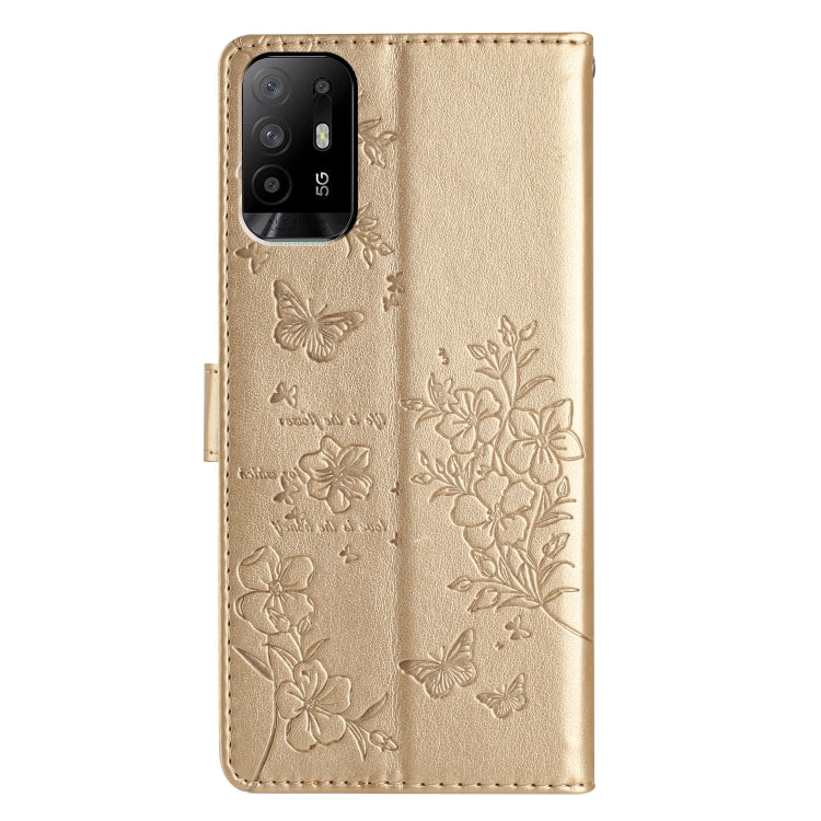 For OPPO A94 5G Butterflies and Flowers Leather Phone Case