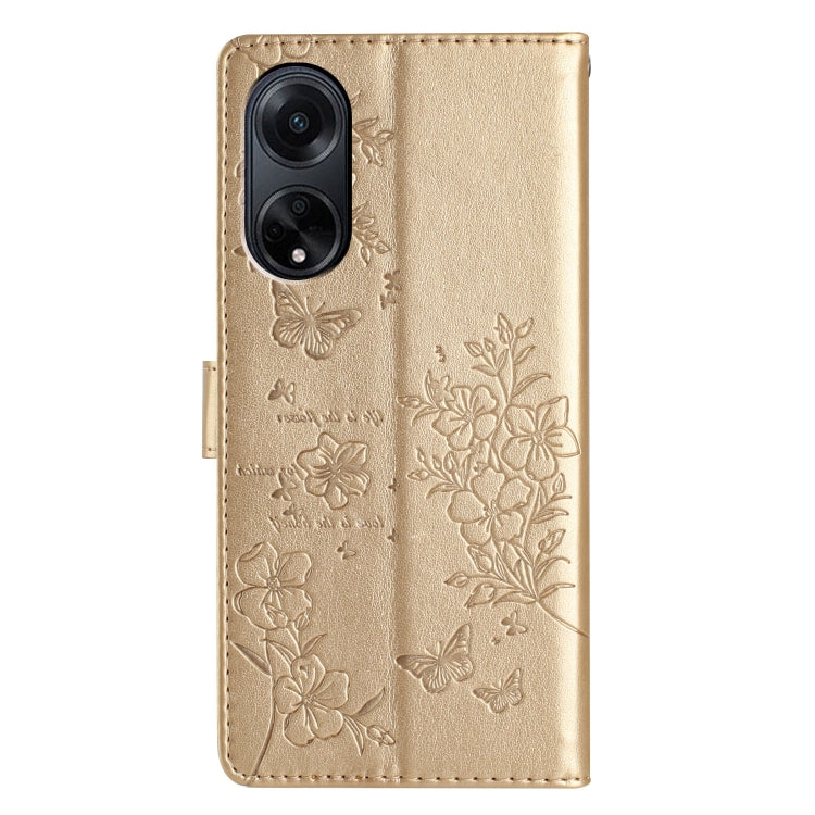 For OPPO A98 Butterflies and Flowers Leather Phone Case