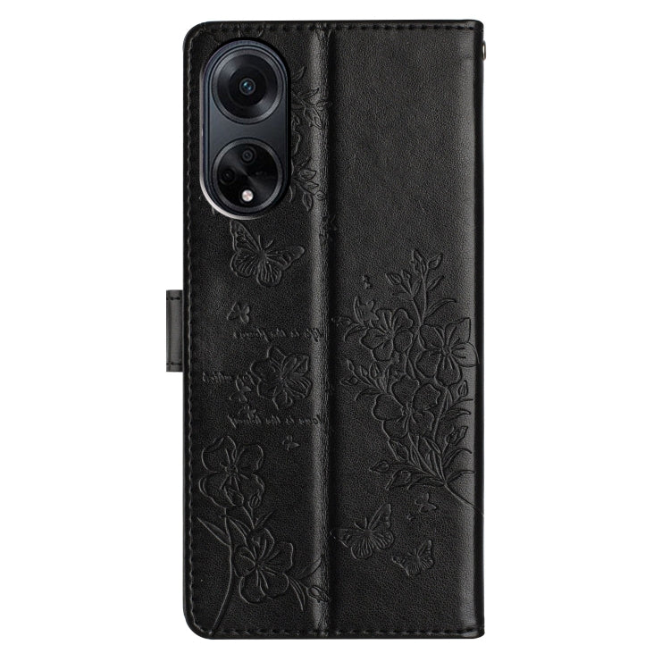 For OPPO A98 Butterflies and Flowers Leather Phone Case
