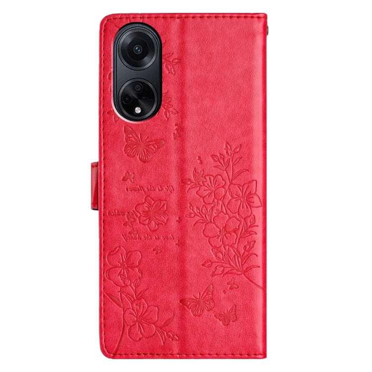 For OPPO A98 Butterflies and Flowers Leather Phone Case