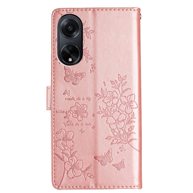 For OPPO A98 Butterflies and Flowers Leather Phone Case