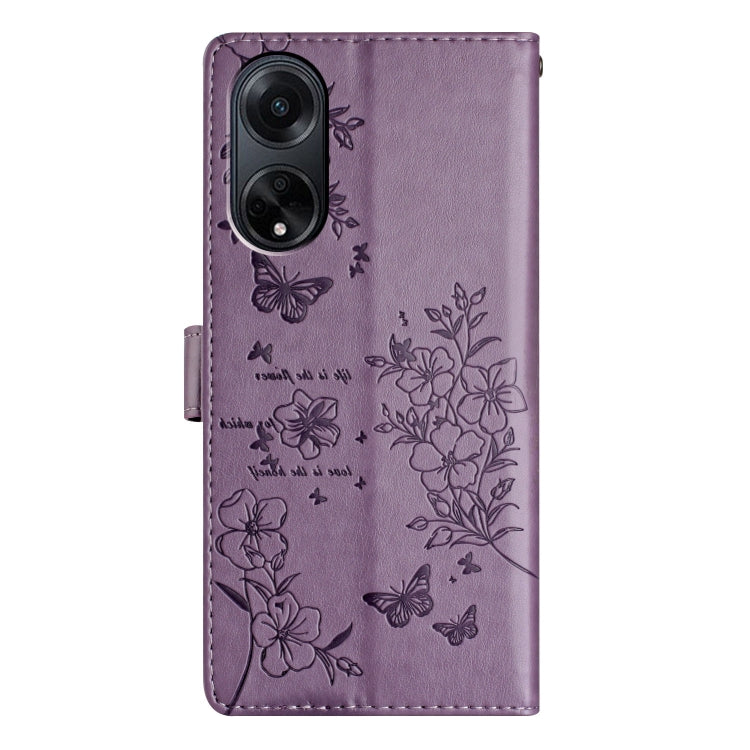 For OPPO A98 Butterflies and Flowers Leather Phone Case