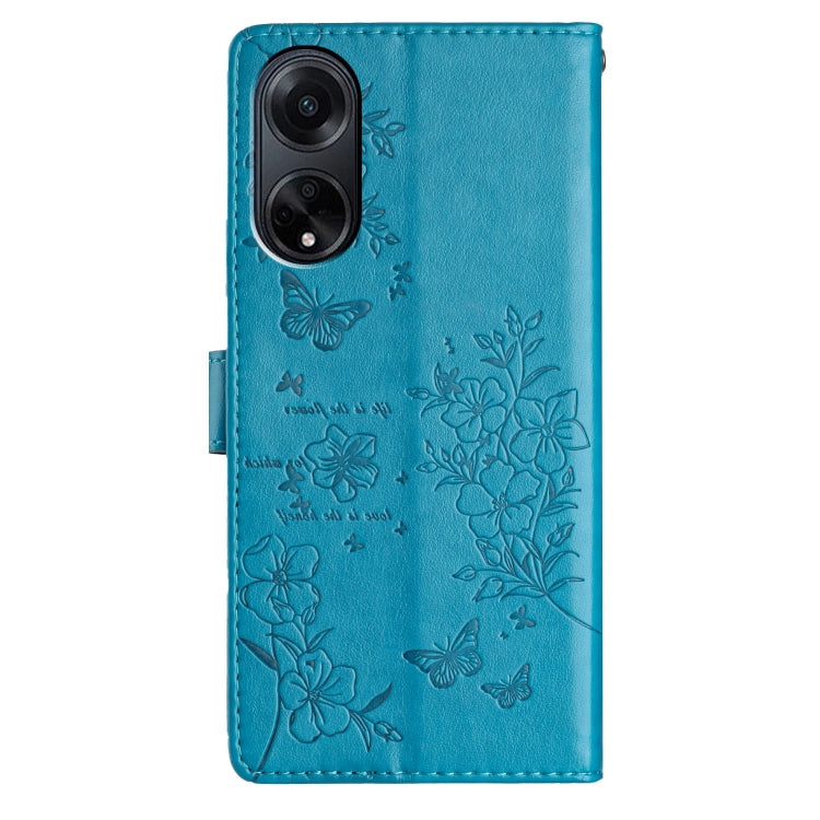 For OPPO A98 Butterflies and Flowers Leather Phone Case