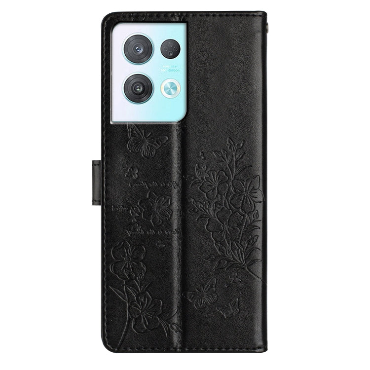 For OPPO Reno8 Pro 5G Global Butterflies and Flowers Leather Phone Case