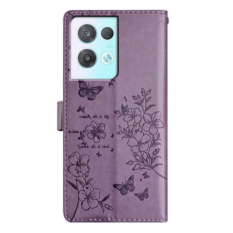 For OPPO Reno8 Pro 5G Global Butterflies and Flowers Leather Phone Case