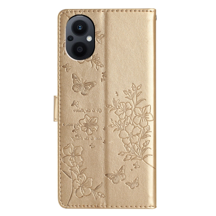 For OPPO Reno7 Z 5G Butterflies and Flowers Leather Phone Case