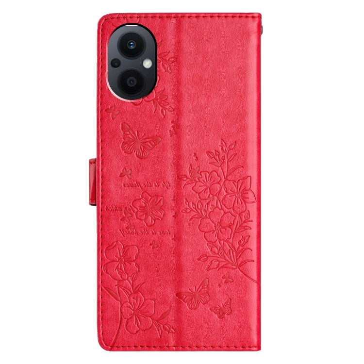 For OPPO Reno7 Z 5G Butterflies and Flowers Leather Phone Case