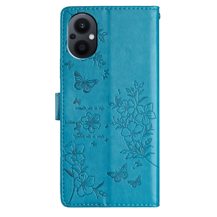 For OPPO Reno7 Z 5G Butterflies and Flowers Leather Phone Case