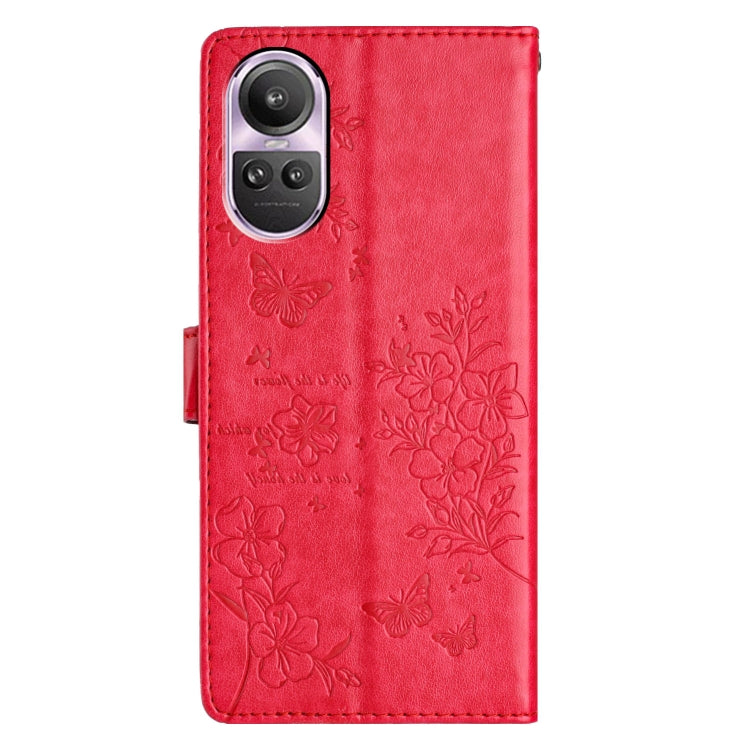 For OPPO Reno10 / Reno10 Pro Butterflies and Flowers Leather Phone Case
