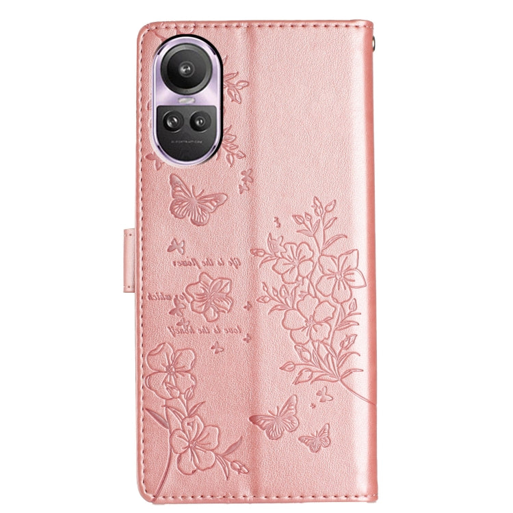 For OPPO Reno10 / Reno10 Pro Butterflies and Flowers Leather Phone Case