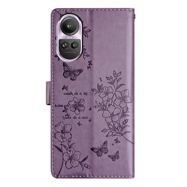For OPPO Reno10 / Reno10 Pro Butterflies and Flowers Leather Phone Case