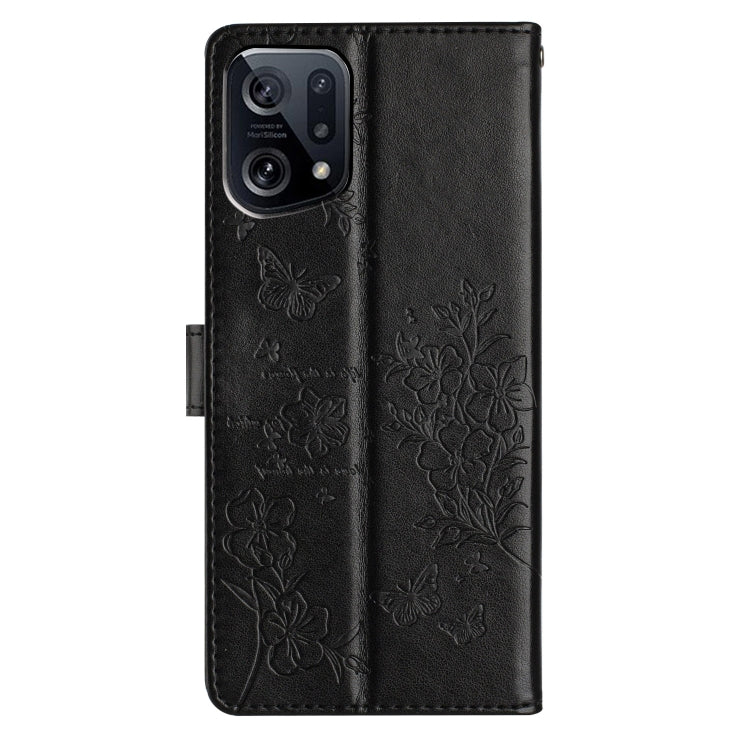 For OPPO Find X5 Butterflies and Flowers Leather Phone Case