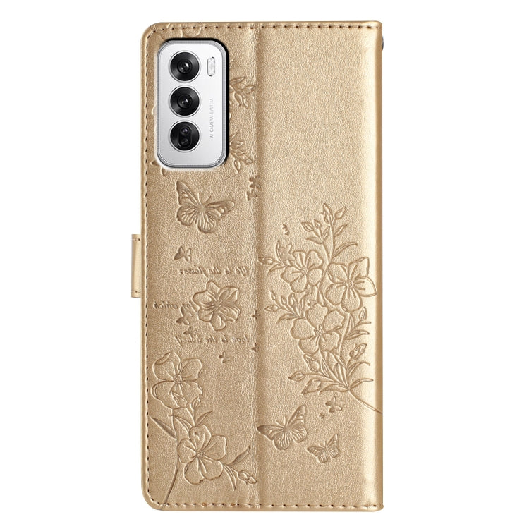 For OPPO Reno12 5G Global Butterflies and Flowers Leather Phone Case