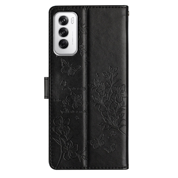 For OPPO Reno12 5G Global Butterflies and Flowers Leather Phone Case