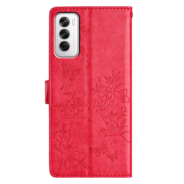 For OPPO Reno12 5G Global Butterflies and Flowers Leather Phone Case