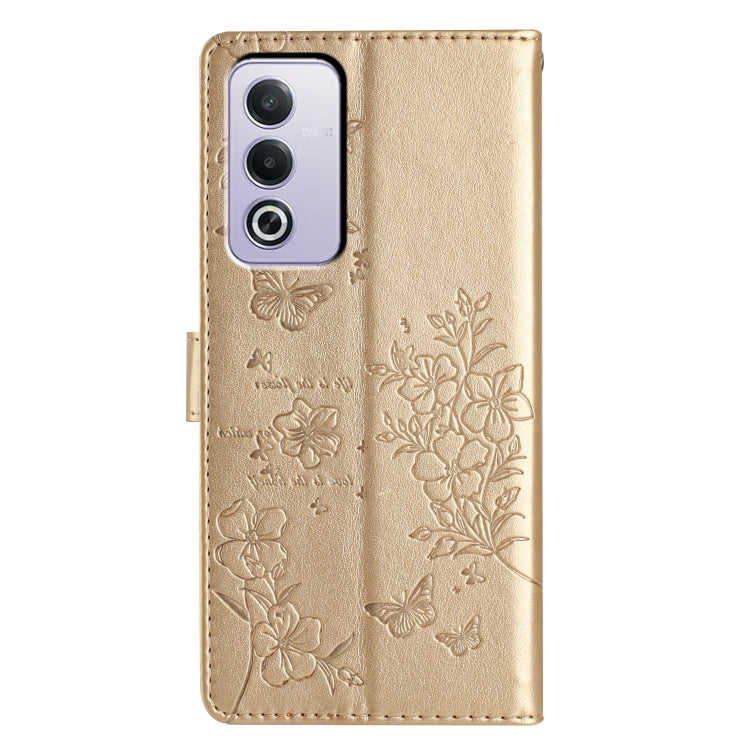 For OPPO A3 Pro 5G Butterflies and Flowers Leather Phone Case