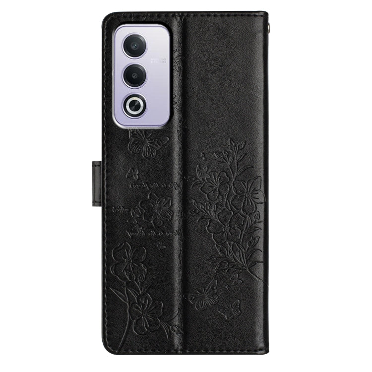For OPPO A3 Pro 5G Butterflies and Flowers Leather Phone Case