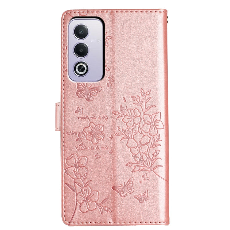 For OPPO A3 Pro 5G Butterflies and Flowers Leather Phone Case
