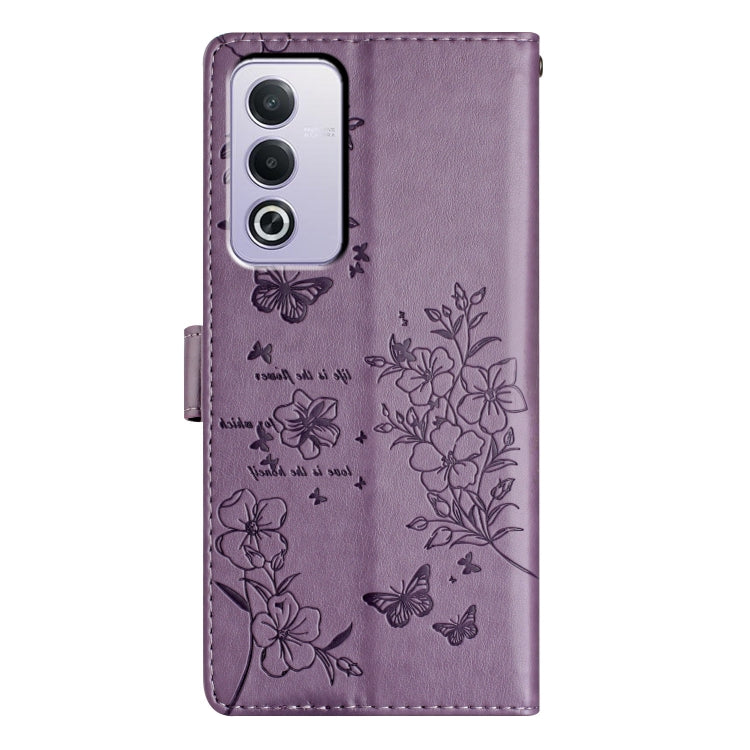 For OPPO A3 Pro 5G Butterflies and Flowers Leather Phone Case