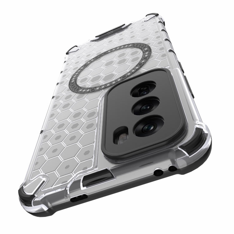 For OPPO Reno12 Pro Global Honeycomb Magnetic Ring Shockproof Phone Case