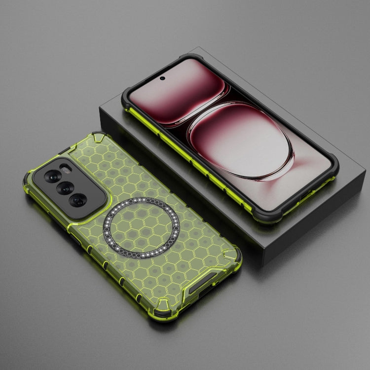For OPPO Reno12 Pro Global Honeycomb Magnetic Ring Shockproof Phone Case