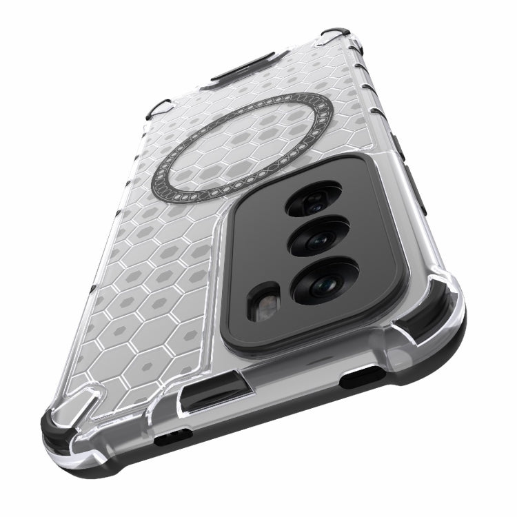 For OPPO Reno12 Global Honeycomb Magnetic Ring Shockproof Phone Case