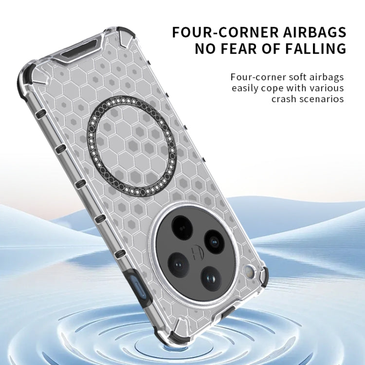 For OPPO Find X8 5G Honeycomb Magnetic Ring Shockproof Phone Case