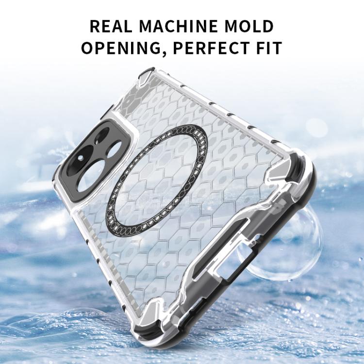 For OPPO Reno13 5G Global Honeycomb Magnetic Ring Shockproof Phone Case