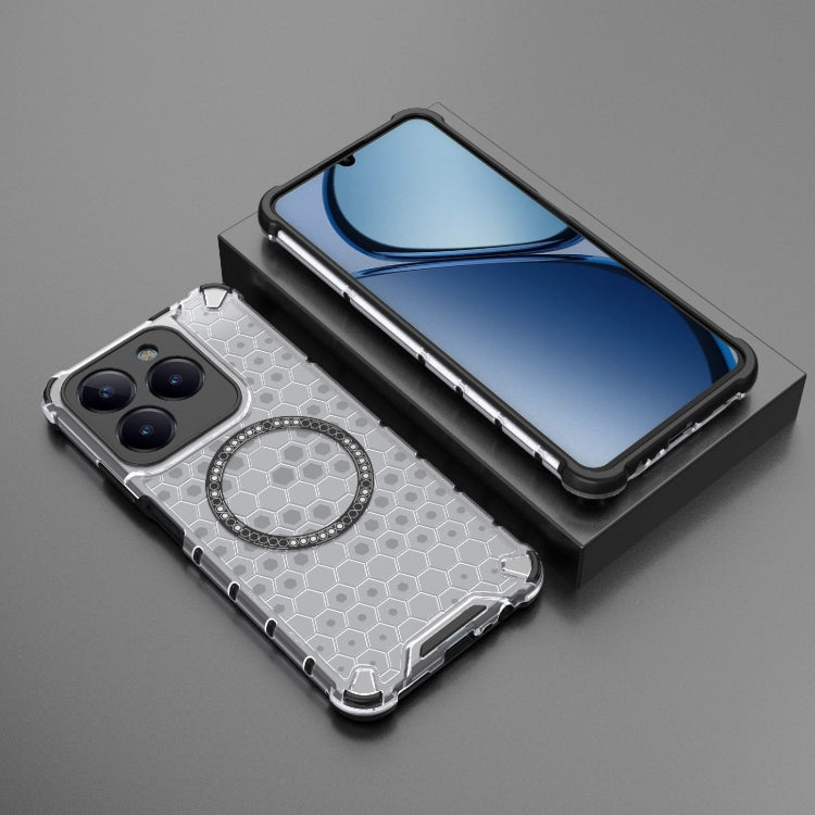 For Realme C63 Global Honeycomb Magnetic Ring Shockproof Phone Case