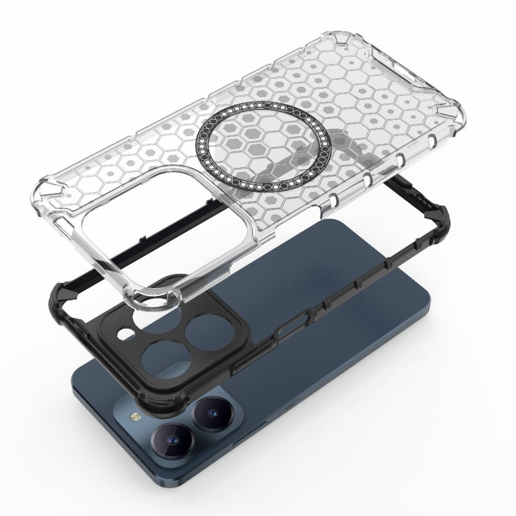 For Realme C61 Global Honeycomb Magnetic Ring Shockproof Phone Case